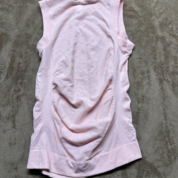 Athleta Restore Muscle Tank Blush Pink Mesh Back Ruched Sides Women’s S - Picture 6 of 6